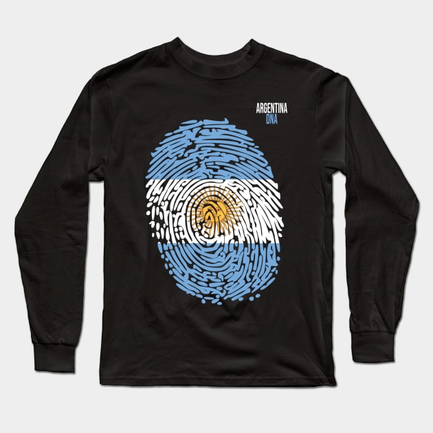 Argentina DNA. Cool Argentinian Flag. Argentine Long Sleeve T-Shirt by Jakavonis